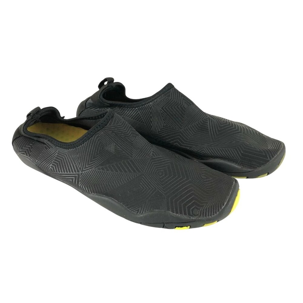 Fantiny Womens Water Shoes Fabric Slip On Black Geometric Size 38 US 7